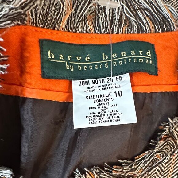 Harve Benard Tweed Fringe Brown Jacket Size 10 - Picture 8 of 8